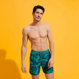 Vilebre Herenshorts Bermuda Pantaloncini Boardshorts HEREN ZWEMSHORTS TORTUES MULTICOLORES Trunks Heren Surfkleding Bermuda's Strand Korte Turtles Zomer 89782