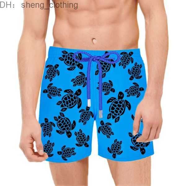 Vilebrequin shorts Spandex hommes maillots de bain tortues été coupe ample Version psycho bunny pantalons de plage 1 NM2J