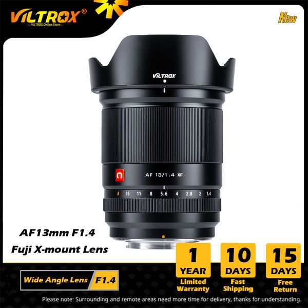 VILTROX Objectifs ultra grand angle 13 mm F1.4 XF à mise au point automatique prenant en charge la détection des visages AF oculaires conçus pour les modèles d'appareils photo Fujifilm à monture X