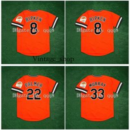 VIN 1984 Jersey de baseball vintage Jim Palmer Eddie Murray 30e anniversaire Cal Ripken Jr. Orange Retro Jerseys Size S-xxxl