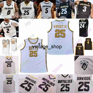 Vin Colorado Buffaloes basketbalshirt NCAA College Maddox Daniels Burks White Nique Clifford Jabari Walker Keeshawn Barthelemy Horne O'Brien