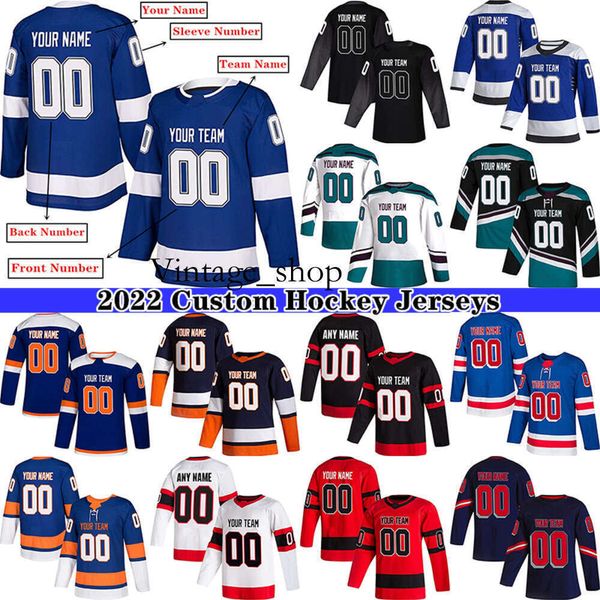 VIN Custom Ice Hockey Jersey for Men Women Youth Youth S-4XL Numéros de nom brodés - Concevez vos propres maillots de hockey