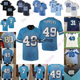 Vin Maillot de football de Caroline du Nord NCAA College Lawrence Taylor JULIUS PEPPERS Sam Howell Drake Maye Omarion Hampton Vert Gris Echols Downs Bryson Nesbit Pettaway