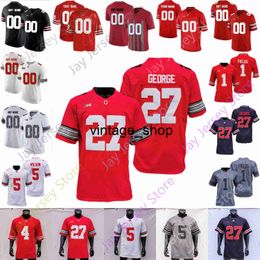 Vin Ohio State Buckeyes voetbalshirt NCAA College Ezekiel Elliott Johnson Chambers Wilson Fields Young George Ransom Olave Fleming Kittle Dobbins Griffin