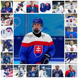 Vin Simon Nemec Ice Hockey Jersey Custom Vintage Slovak Extraliga Hk Hokejovy Klub Nitra Jersey 2021 IIHF Wereldkampioenschap Jerseys 2021 H