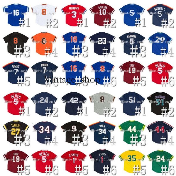 Vin Vintage Throwback Mesh Baseball Jersey Ken Griffey Jr Dale Murphy Reggie Jackson Don Mattingly Kirk Gibson Jeff Bagwell Alan Trammell