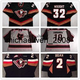 Vin Weng Personnalisez les femmes pour hommes Whl Hitmen 10 Tomanek 32 Wright 2 Jake Bean 100% brodé S ICE HOCKEY Maillots bon marché Coupage de butit