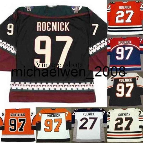 Vin Weng Jeremy Roenick Jerseys 97/27 Jeremy Roenick Black Blanc Rouge Blue Blue Mens pour femmes Restoring Ancient Wake 100% brodery Hockey Jerseys