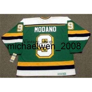 Vin Weng Men Women Youth 2018 Custom Goalie Cut Mike Modano North Stars 1991 Vintage Away Hockey Jersey Topkwaliteit Elke naam elk nummer