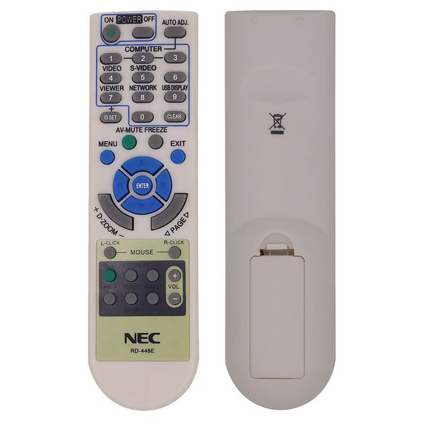 VINABTY RD-448E Télécommande de remplacement pour projecteur NEC NP-VE280 NP-VE281 NP-V260 V260X+ V300X+ V260 RD-443 VT470 VT480 VT490 VT491 VT495 VT37 VT47 VT48 VT49