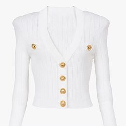 Vinatge 2024 Boutons Noirs/Blancs Cardigans pour femmes Manches longues Silm Tricot Vestes pour femmes Designer Haut de gamme Pulls pour femmes 3158