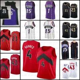 Vince 15 Carter Pascal Siakam Basketball Jersey 2023 Nouveau 15 43 Tracy McGrady Marcus Camby Clear 23 Fred VanVleet