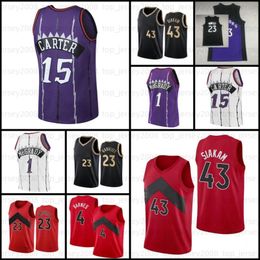 Vince 15 Carter Pascal Siakam Basketball Jersey 2021 2022 Nouveau 43 Tracy 1 McGrady Marcus Camby Clear