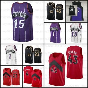 Vince 15 Carter Pascal Siakam Basketball Jersey 2021 2022 NIEUW 43 TRACY 1 MCGRADY MARCUS CAMBY CLEAR