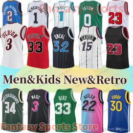 Vince Carter Ja Morant Basketball Hommes Enfants Jersey Wade Stephen Curry Larry Bird Allen Iverson Giannis TATUM Doncic Booker Jeunes Maillots Stiched 24 23 8 33 15 3 6