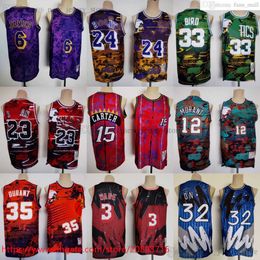 Vince Carter Rabbit Año Baloncesto Kevin Durant Jersey Hip Hop Estilo 12 Ja Morant Dwyane Wade Larry Bird James Jerseys Moda Camo Summer Classic Shirt