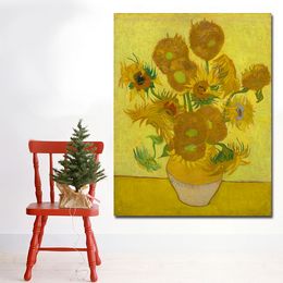 Vincent van Gogh Sunflowers Vazen Stilleven Kunst Poster Home Decor Gedrukt Cavcas Painting Unframed
