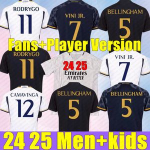 VINI JR Jerseys 24 25 Bellingham Soccer Soccer Real Madrids Benzema Finales 14 Champe de football Version Modric Rodrygo Camiseta Kids Kit 2024 2025 Uniformes