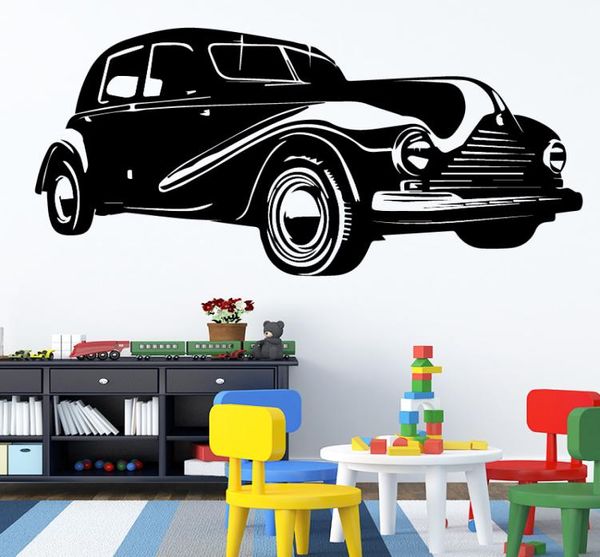 Vinilos Paredes Black Classic Car Mur Sticker pour garçons Chambre DÉCOR HOME SOIX ARRÉPRÉPORT VINYLE AUTRALES MURS MURAL PAPER3799945