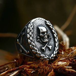 Anillo de hueso de calavera de vampiro de oro de 14k de 14k para hombres punk gótico pesado calavera anillos de amuleto joyas de amuleto