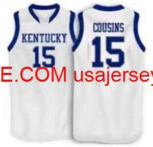 Vintage #15 Kentucky Wildcats DeMarcus Cousins ​​Basketball Jersey maat S-4XL 5XL Aangepaste naamnummer Jersey