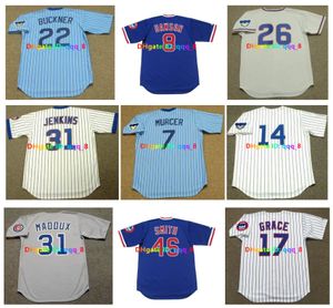 Maillot de baseball ANDRE DAWSON Cooperstown Chicago BILLY WILLIAMS MADDUX BUCKNER RYNE SANDBERG BOBBY MURCER ERNIE BANKS RICK SUTCLIFFE JENKINS Taille S-4XL