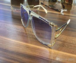 Vintage 1866 witte gouden zonnebril blauw gearceerde zonnebrillen heren zonnebrillen bril bril bril Nieuw met box7098083