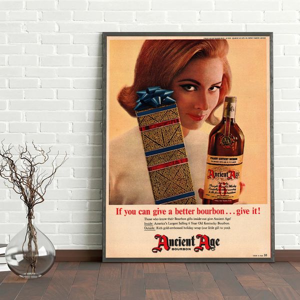 Vintage des années 1960 célèbre Affiche publicitaire Alcoholdrink Affiche whisky bière Gin Toile imprimés muraux Pictures d'art à la maison Dec Club Decor