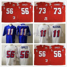 Vintage 1984 Football Jerseys 56 Andre Tippett Jersey Retro Home Red 73 John Hannah Football White Stitched 11 Drew Bledsoe Stitched Shirt