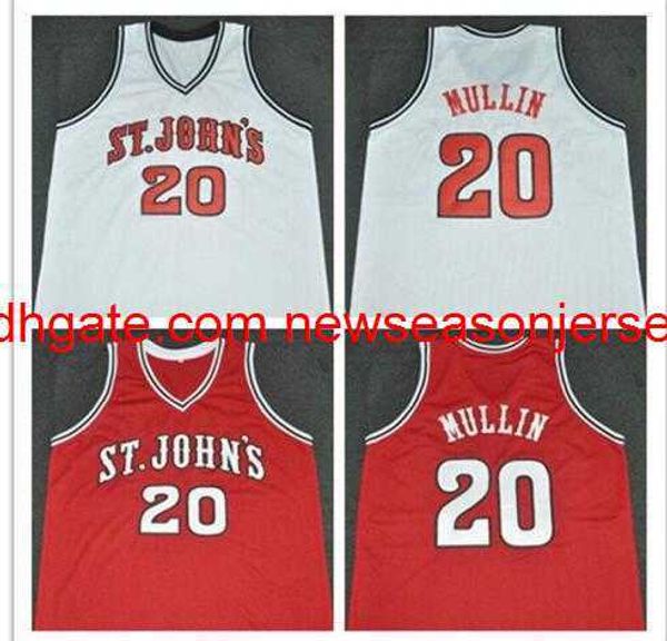 Vintage # 20 CHRIS MULLIN ST JOHN'S College Basketball Jersey personnalisé n'importe quel maillot de numéro de nom