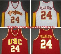 Vintage 24 Brian Scalabrine USC Trojans College Basketball Jersey aangepaste elke naam nummer jersey
