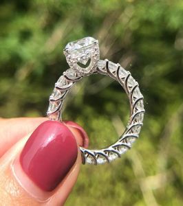 Vintage 2ct Diamond Ring 100 Originele 925 Sterling Silver Engagement Wedding Band Rings For Women Bridal Party Sieraden Gift4192175