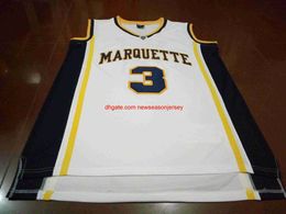 Vintage #3 DYWANE WADE Marquette College basketbal Jersey op maat elke naam nummer jersey