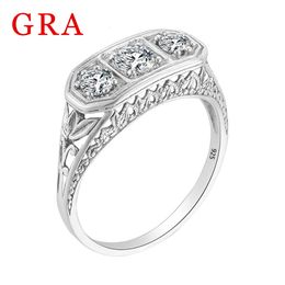 Bague Vintage en argent 925 massif pour femme, 3 pierres, alliance de mariée, bijoux fins certifiés Vitoria, pour Banquet de fiançailles, 240112