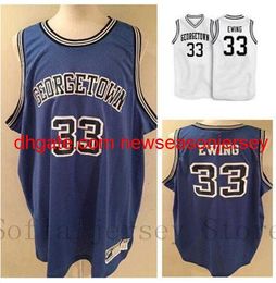 Vintage 33 Patrick Ewing Jerseys Georgetown College Basketball Jersey personnalisé n'importe quel maillot de numéro de nom