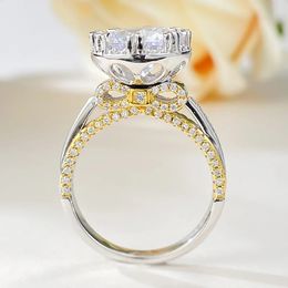 Anillo de diamante de moissanita de 3 quilates Vintage, anillos de boda para fiesta de Plata de Ley 925 100% auténtica para mujeres y hombres, regalo de joyería de compromiso