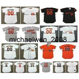 Vintage 5 ROBINSON Jerseys 8 CAL RIPKEN 15 HOYT WILHELM 22 JIM PALMER 35 MIKE CUELLAR 26 BOOG POWELL PAUL BLAIR Retro honkbal