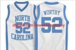 Vintage # 52 NC Tarheels James Worthy Basketball Jersey personnalisé n'importe quel maillot de numéro de nom