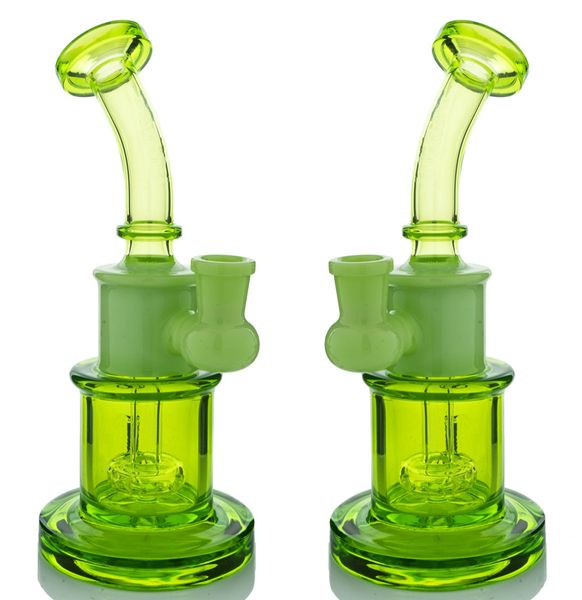 Vintage 8inch Birthday Cake Rig Glass BONG Hookah Smoking Pipes Quemador de aceite con tazón o Banger puede poner el LOGOTIPO del cliente