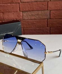 Vintage 905 Lunettes de soleil Gold White Frame Blue Gradient Bradient Lens Unisexe Sun Glasses Shades UV400 Protection avec Box1185179