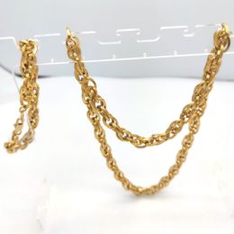 Vintage 9ct gouden authentieke toon grote dubbele lus links ketting ketting 24 inch armband 8,3 inch sieraden kihei vrouwen heren