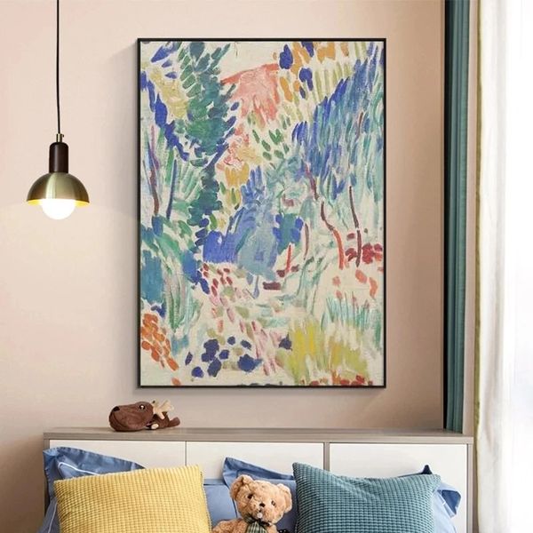 Vintage abstrait paysage affiches et impressions mur Art toile peinture photos salon décoration de la maison Henri Matisse Woo