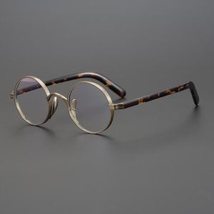 Vintage acétate titane lunettes cadre hommes femmes petit rond Prescription optique myopie lunettes lunettes mode lunettes de soleil Fra310V