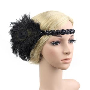 Accesorio para el cabello para adultos vintage Rugiente 20S Great Gatsby Fiesta Tadle Flapper Flapper Girl Peacock Peage Dadband Target Accessors