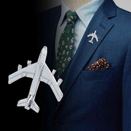 Vintage avion broche hommes costume épinglette Mini mignon alliage Badge pull veste décor col bijoux de mode