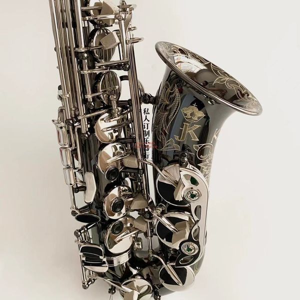 Vintage alto saxophone e-flat laiton noir nickel or saxophone modèle sx90r instrument de musique en bois personnalisable avec étui