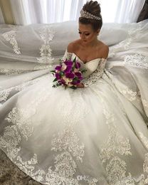 Vintage Arabisch Vestidos Dubai Sweetheart Off schouders jurken boho country kanten appliques trouwjurk bruidsjurken