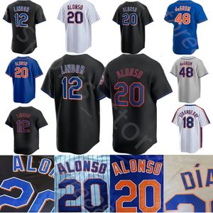 2024 Custom S-4XL Pete Alonso Starling Marte Francisco Lindor Jacob Justin Verlander Carlos Correa Luis Guillorme Max Scherzer Mets Brandon Nimmo Jerseys