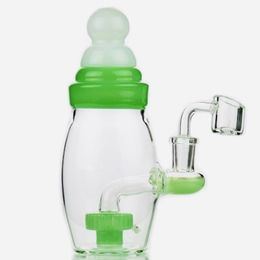 Vintage Baby Fles Slijm Glas Bong Water Waterpijp Pijpen 8 INCH Originele Glas Fabriek kan klant logo door DHL UPS CNE