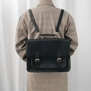 Sac à dos Vintage coréen Preppy Style étudiant sac d'école pour filles garçons PU femme mâle sacs de messager femmes sac à bandoulière fourre-tout 240112